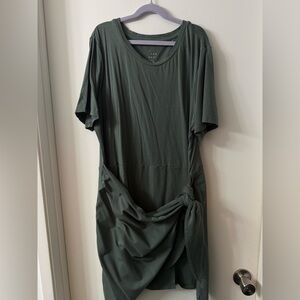 Dark olive T-shirt- Wrap Dress Style